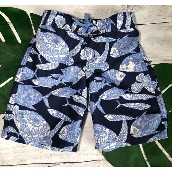 Janie and Jack Boys Navy Swim Trunks sz 4 - Picture 1 of 7